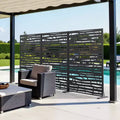 Paravent extérieur 72 po x 47 po pour jardin, motif jungle, noir