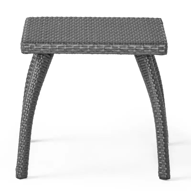 Table d'appoint d'extérieur en osier avec pieds incurvés