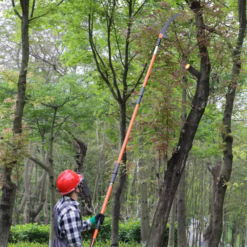 Scie d'élagage manuelle, élagueur d'arbres télescopique de 2,2 à 8,2 m, ébrancheur manuel avec 8 poignées légères en fibre de verre, pour l'élagage des palmiers et des arbustes