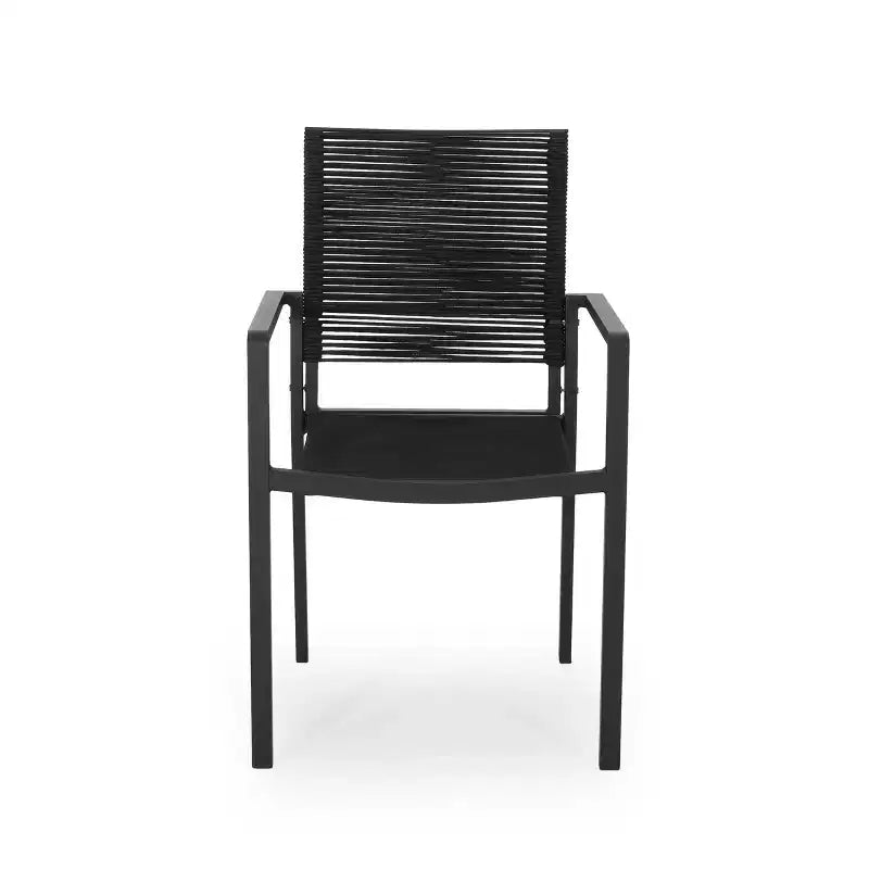 Chaises de salle à manger d'extérieur en aluminium et corde (lot de 2)