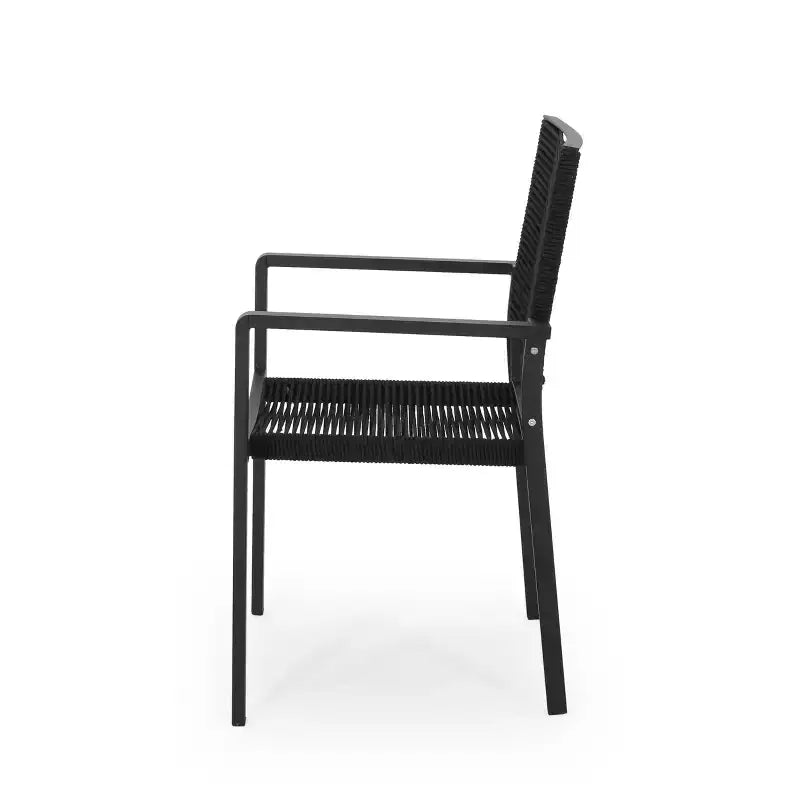 Chaises de salle à manger d'extérieur en aluminium et corde (lot de 2)