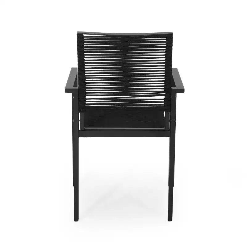 Chaises de salle à manger d'extérieur en aluminium et corde (lot de 2)