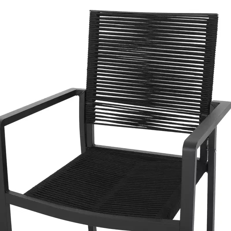 Chaises de salle à manger d'extérieur en aluminium et corde (lot de 2)