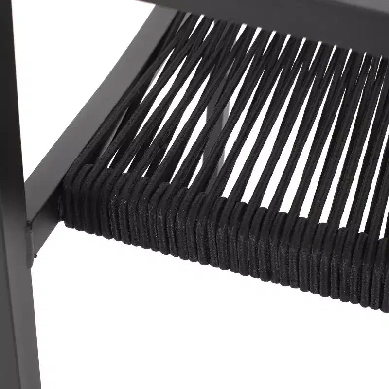 Chaises de salle à manger d'extérieur en aluminium et corde (lot de 2)