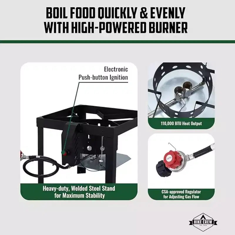Kit d'ébullition extérieur avec allumeur, Ensemble de cuisson de fruits de mer pour écrevisses et plus encore