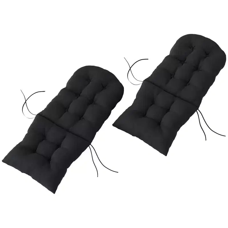 Lot de 2 coussins de chaise, coussins touffetés à dossier haut pour chaise de jardin avec attaches, coussins antidérapants pour chaises Adirondack