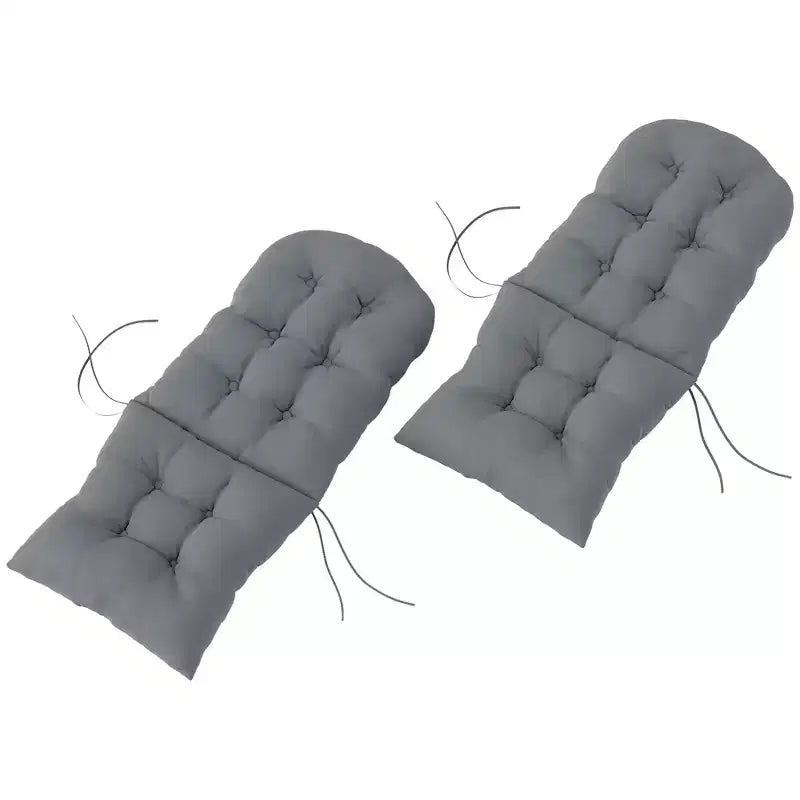 Lot de 2 coussins de chaise, coussins touffetés à dossier haut pour chaise de jardin avec attaches, coussins antidérapants pour chaises Adirondack