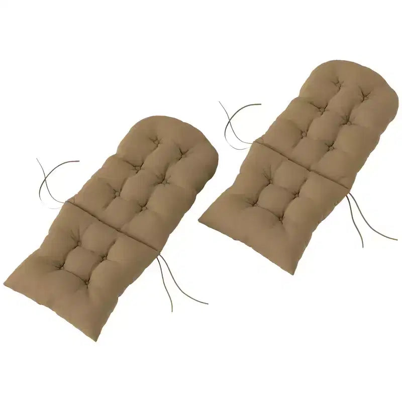 Lot de 2 coussins de chaise, coussins touffetés à dossier haut pour chaise de jardin avec attaches, coussins antidérapants pour chaises Adirondack
