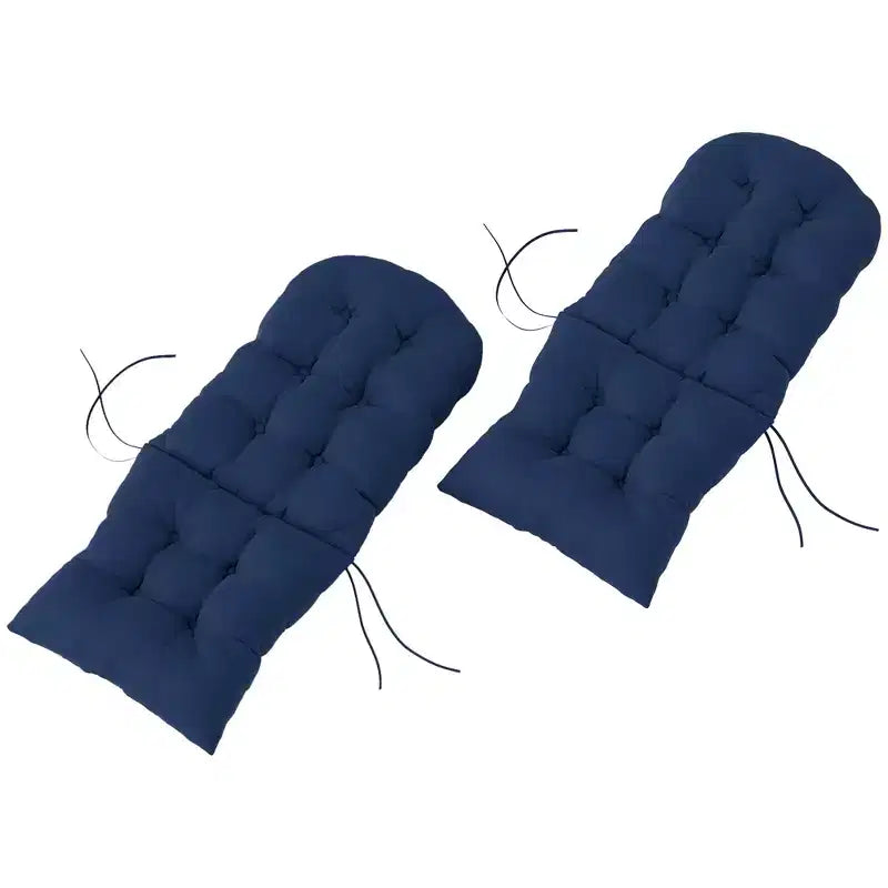 Lot de 2 coussins de chaise, coussins touffetés à dossier haut pour chaise de jardin avec attaches, coussins antidérapants pour chaises Adirondack