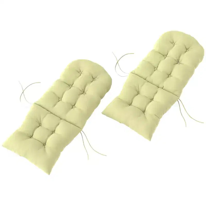 Lot de 2 coussins de chaise, coussins touffetés à dossier haut pour chaise de jardin avec attaches, coussins antidérapants pour chaises Adirondack