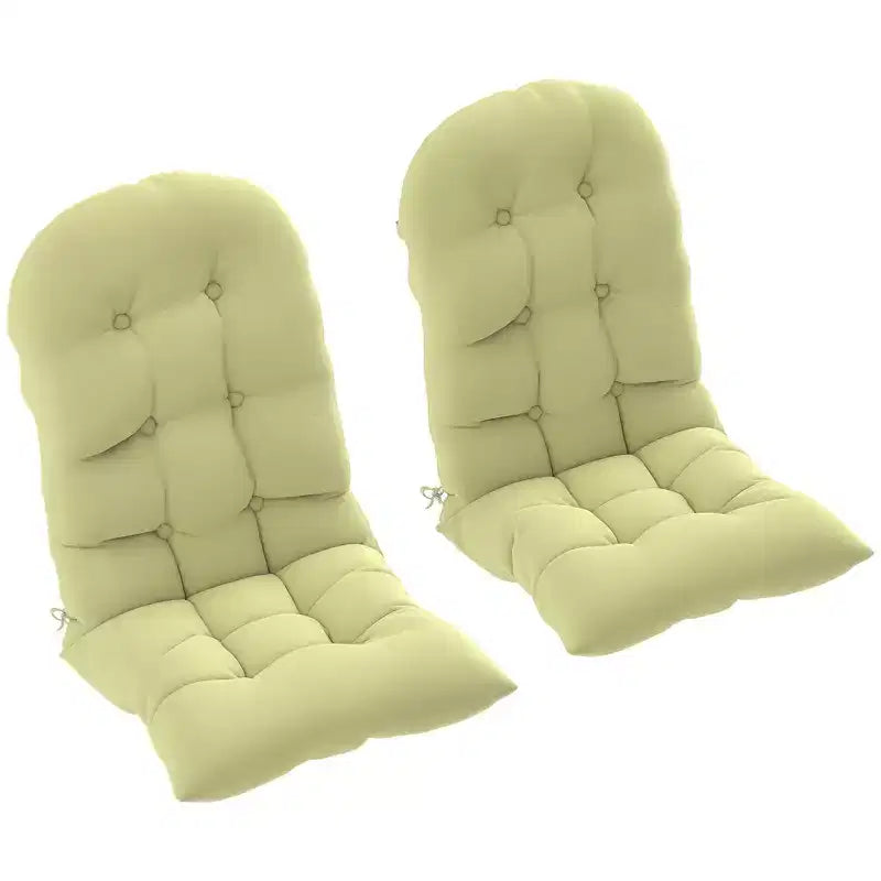 Outsunny Adirondack Chair Cushions Set of 2, Tufted High Back Patio Chair Cushions with Ties, Non-Slip Cushions for Adirondack Chairs