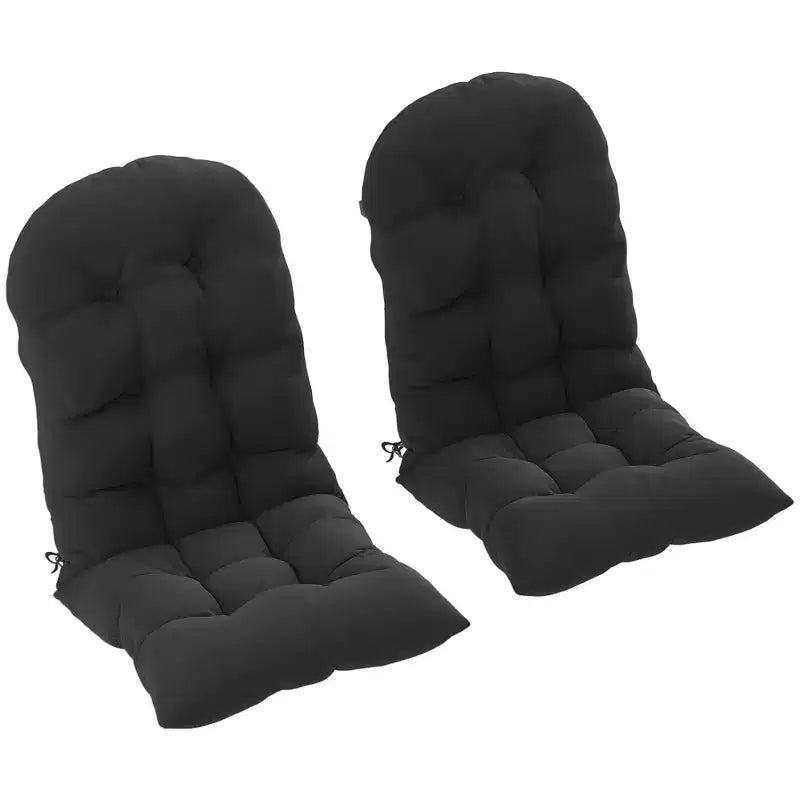 Lot de 2 coussins de chaise, coussins touffetés à dossier haut pour chaise de jardin avec attaches, coussins antidérapants pour chaises Adirondack