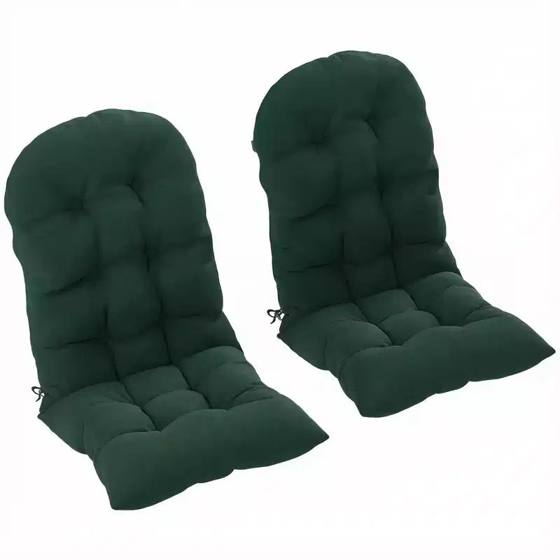 Lot de 2 coussins de chaise, coussins touffetés à dossier haut pour chaise de jardin avec attaches, coussins antidérapants pour chaises Adirondack