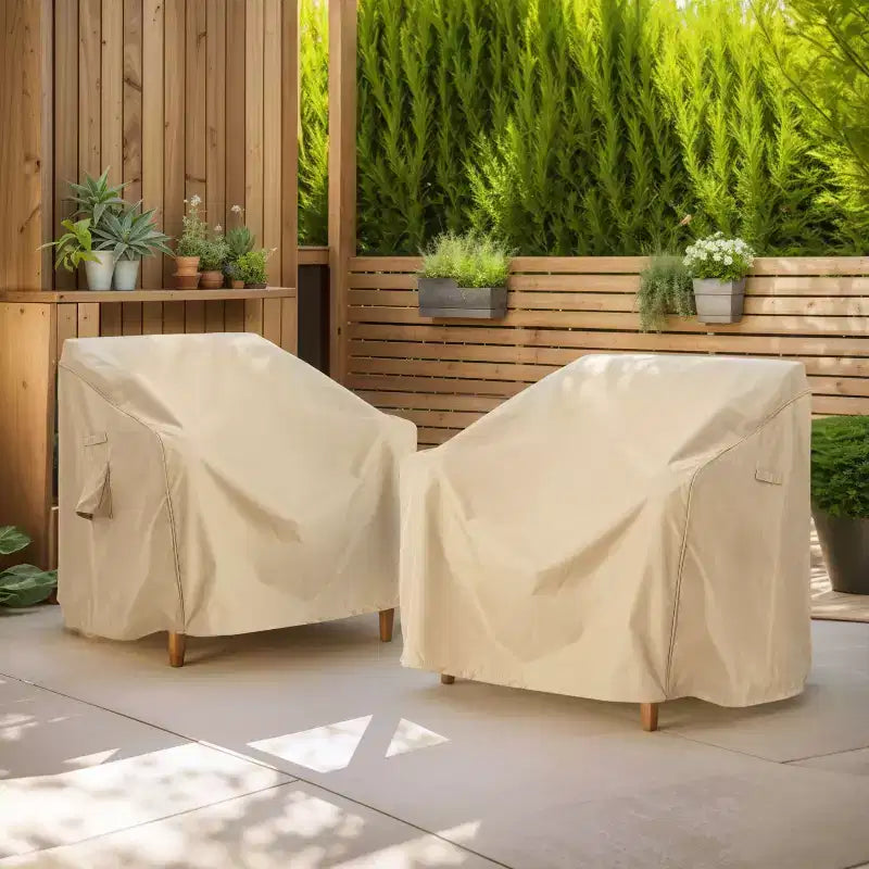 Housses de fauteuils de club résistantes à l'eau pour l'extérieur (lot de 2)