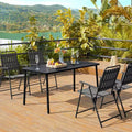 Table de salle à manger de patio pour jardin, patio, terrasse de piscine, pelouse, cour noire