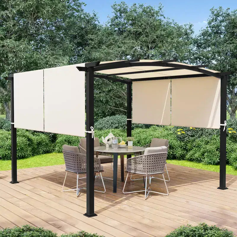 Auvent réglable de 3 m avec tissu résistant aux UV et ignifuge pour terrasse, piscine et jardin