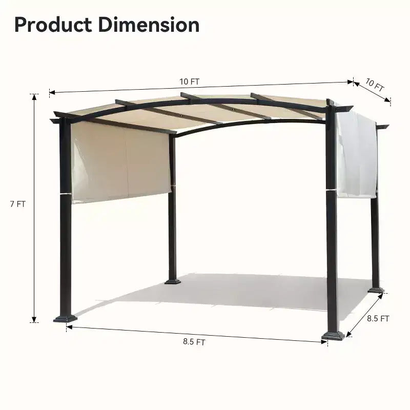 Auvent réglable de 3 m avec tissu résistant aux UV et ignifuge pour terrasse, piscine et jardin