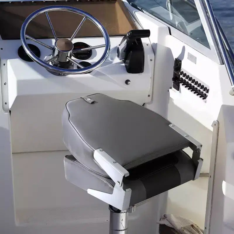 Sièges de bateau lot de 2, Siège de bateau pliant avec dossier haut et imperméable pour ponton de pêche, Chaises de bateau avec vis en acier inoxydable, Coussin épaissi
