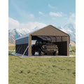 12x24 ft Enclosed Steel Carport with Roll-Up Doors - All-Weather Protection for Trucks Boats Tractors