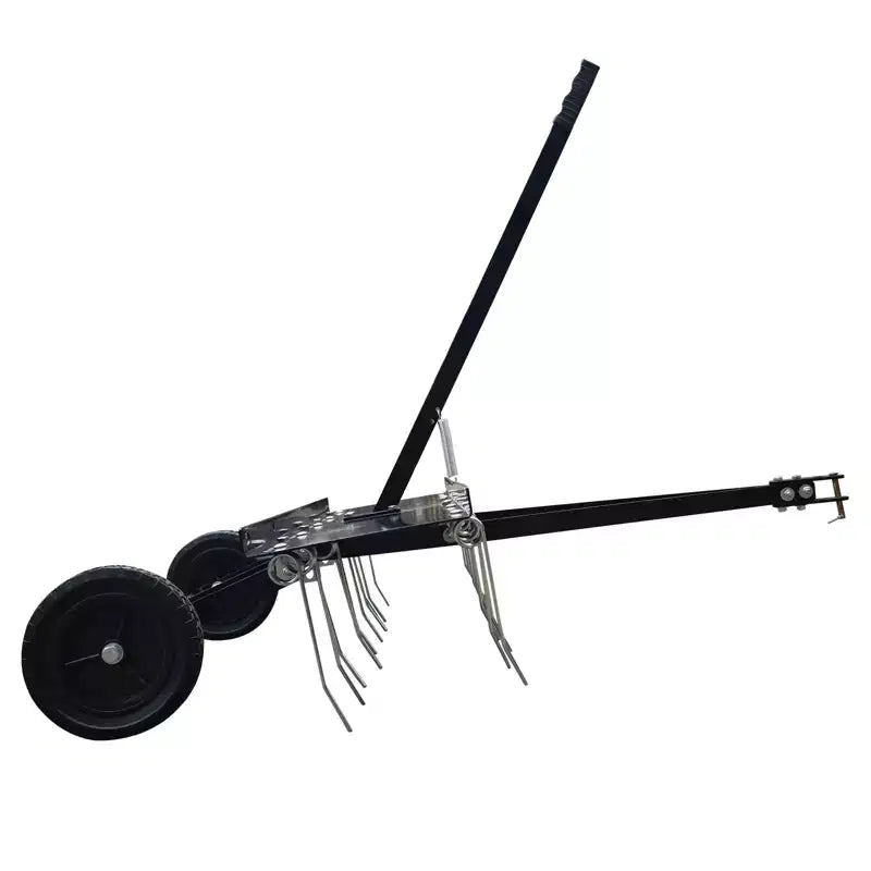 COZONY 48Inch Pine Straw Rake, TowBehind Lawn Dethatcher with 24 Tines for ATV Lawn Tractor