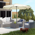 Parasol déporté de 9 pieds avec bouton poussoir d'inclinaison, manivelle à glands et 8 baleines, parasols d'ombrage pour le jardin