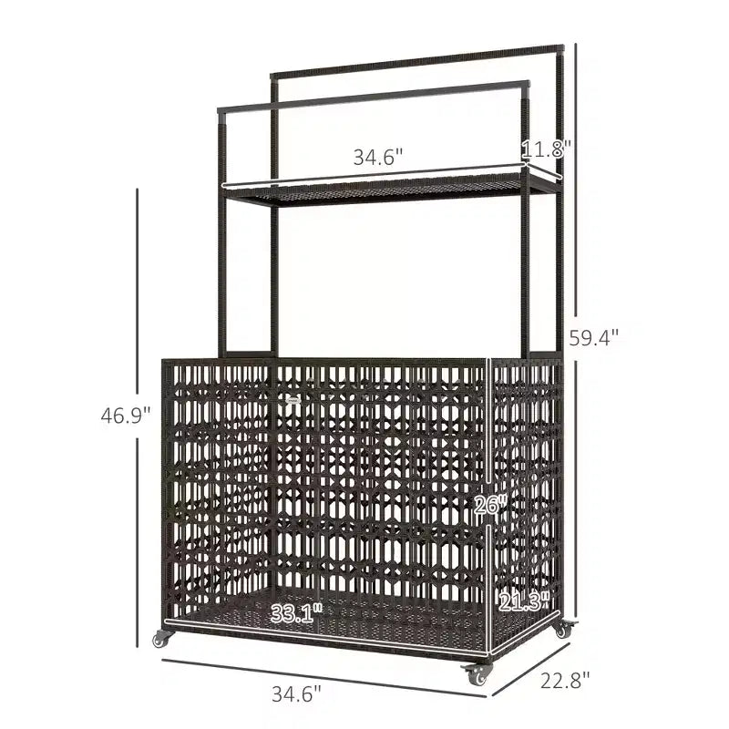 Organisateur de rangement flottant en osier pour piscine, support flottant en rotin PE, chariot de piscine roulant pour flotteurs, frites de piscine, gilets de sauvetage, ballons de plage, marron