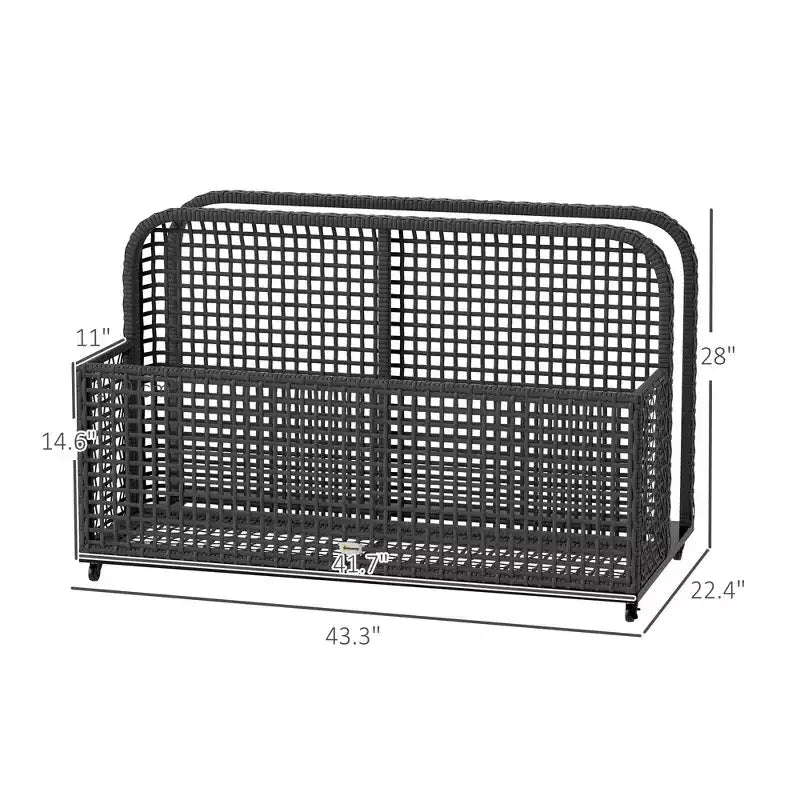 Rangement pour flotteurs de piscine, Chariot de piscine, avec roulettes, 43,25 L x 22,5 l x 28 H, Gris foncé