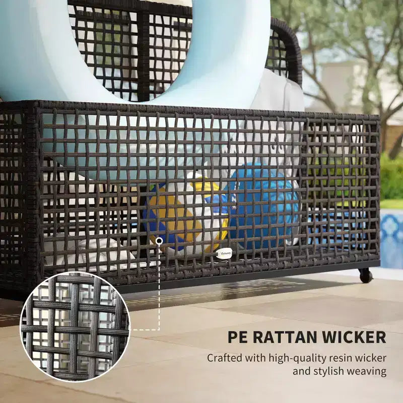 Rangement pour flotteurs de piscine, Chariot de piscine, avec roulettes, 43,25 L x 22,5 l x 28 H, Gris foncé