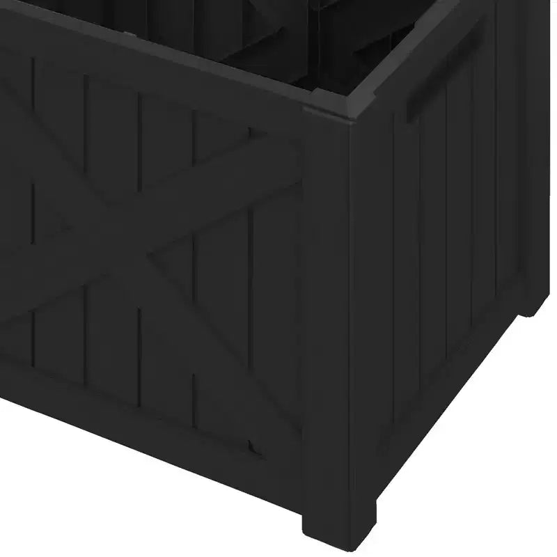 Coffre de rangement extérieur en résine de 450 litres, grand, en forme de X sur le devant, banc de rangement imperméable pour coussins