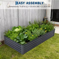 Lit de jardin surélevé galvanisé 8x4x1 pi, jardinière avec couvercle pour le jardinage, les fleurs, noir