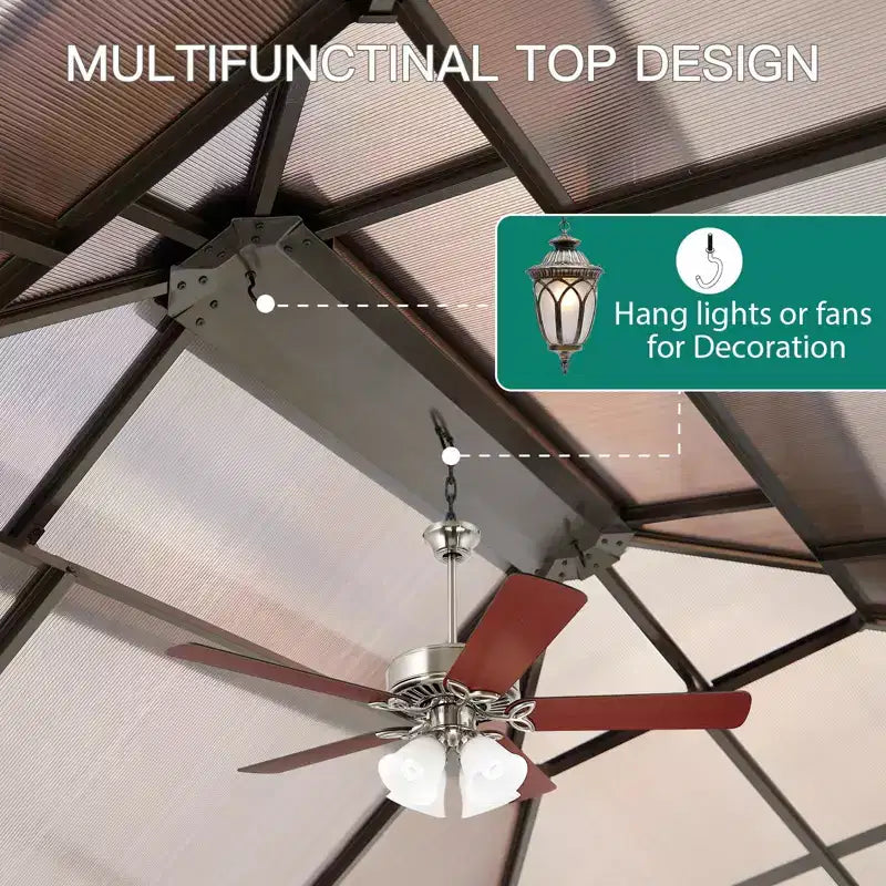 Tonnelle à toit rigide, Tonnelle à toit en acier galvanisé à double couche de 3 x 4 m, Pavillon à cadre en aluminium toutes saisons avec rideaux d'intimité et moustiquaire pour patio