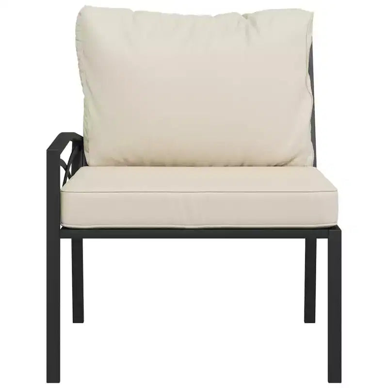 Chaise de jardin 2 pièces avec coussins et accoudoirs, en métal
