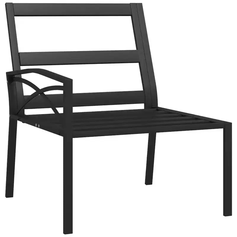 Chaise de jardin 2 pièces avec coussins et accoudoirs, en métal