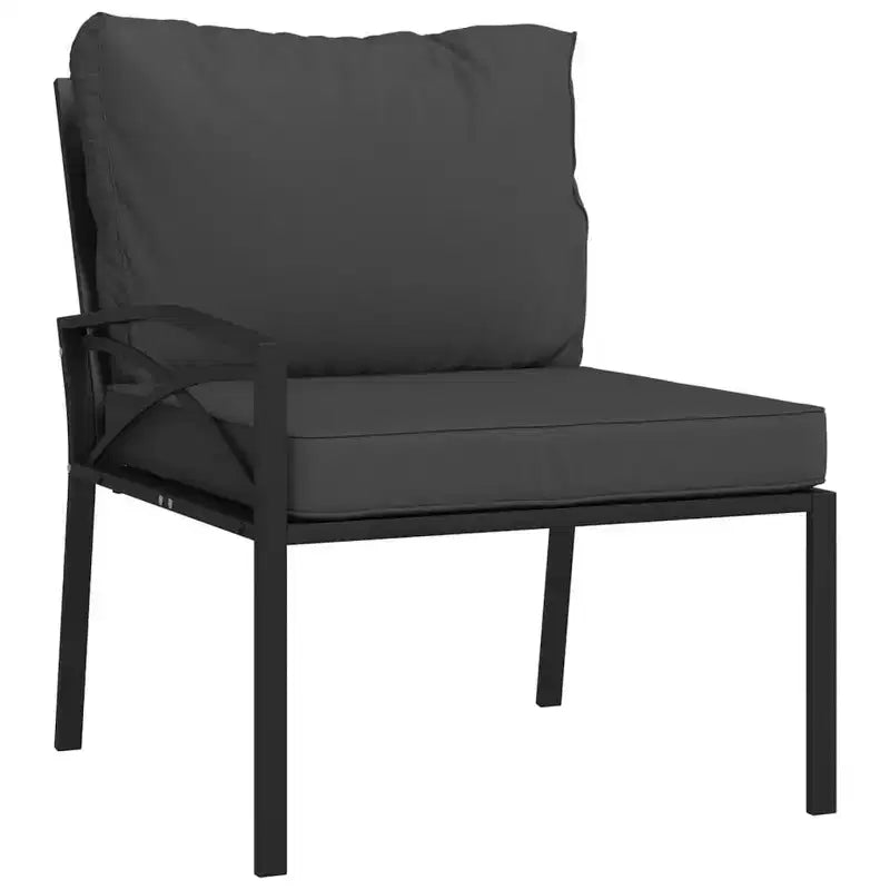 Chaise de jardin 2 pièces avec coussins et accoudoirs, en métal