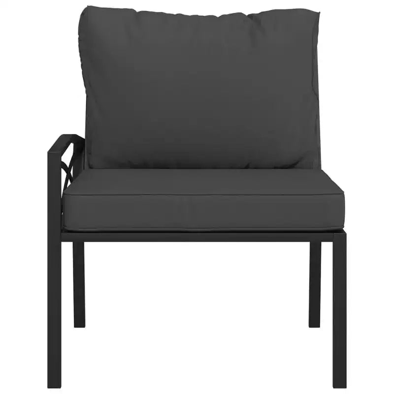 Chaise de jardin 2 pièces avec coussins et accoudoirs, en métal