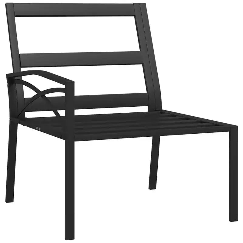 Chaise de jardin 2 pièces avec coussins et accoudoirs, en métal