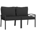 vidaXL Chair 2 Pcs Outdoor Accent Metal Frame Armchair with Cushions Steel
