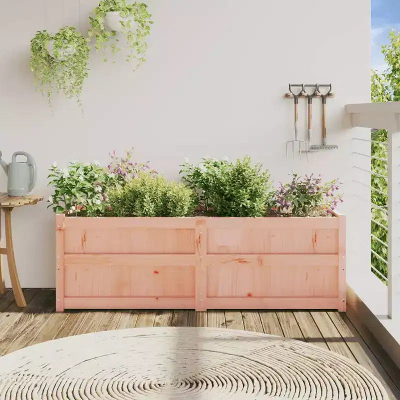 Jardinière décorative d'extérieur en bois de pin massif pour plantes et fleurs