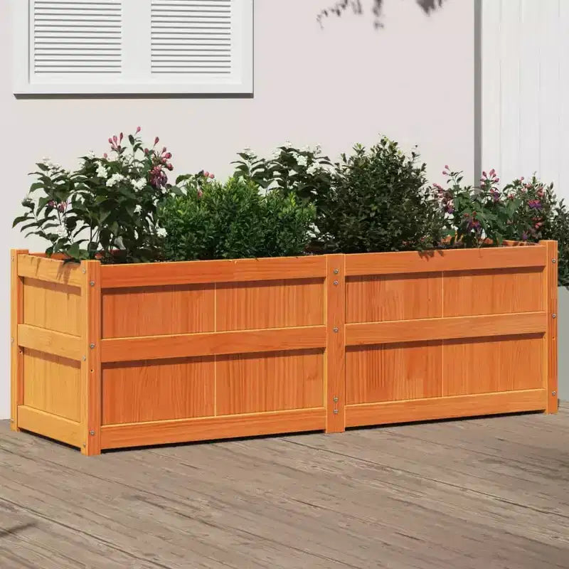 Jardinière décorative d'extérieur en bois de pin massif pour plantes et fleurs