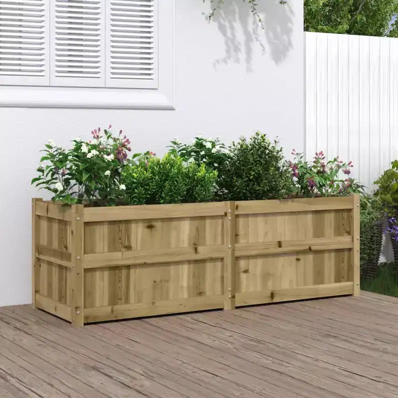 Jardinière décorative d'extérieur en bois de pin massif pour plantes et fleurs