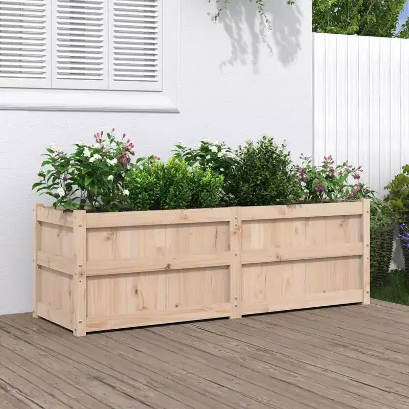Jardinière décorative d'extérieur en bois de pin massif pour plantes et fleurs