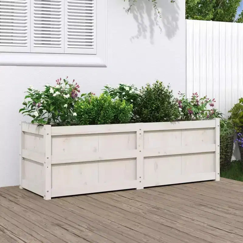 Jardinière décorative d'extérieur en bois de pin massif pour plantes et fleurs