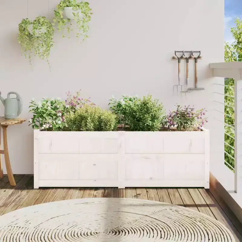 Jardinière décorative d'extérieur en bois de pin massif pour plantes et fleurs