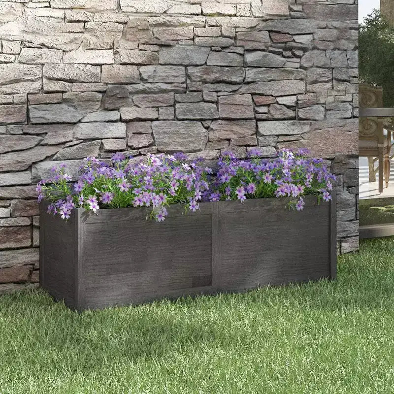 Jardinière de terrasse extérieure surélevée en bois de pin massif
