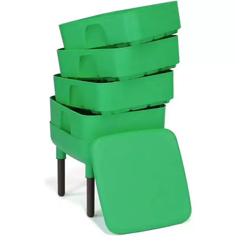 Composteur de vers de terre d'extérieur Essential Living, système d'intérieur à 4 plateaux, vert