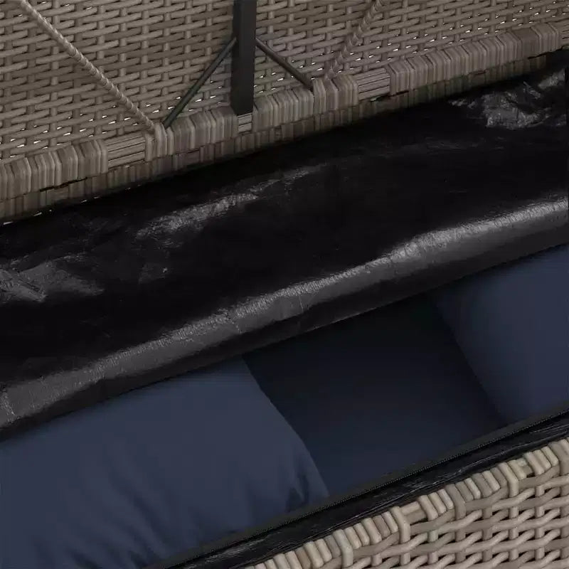 Banc de patio avec coussins, causeuse d'extérieur en rotin synthétique