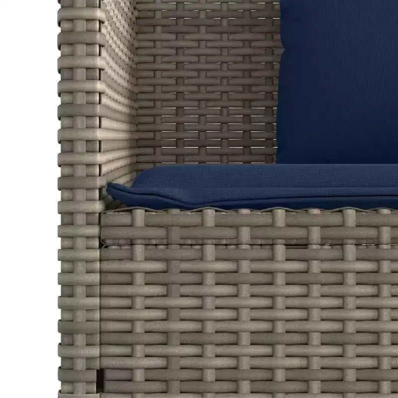 Banc de patio avec coussins, causeuse d'extérieur en rotin synthétique