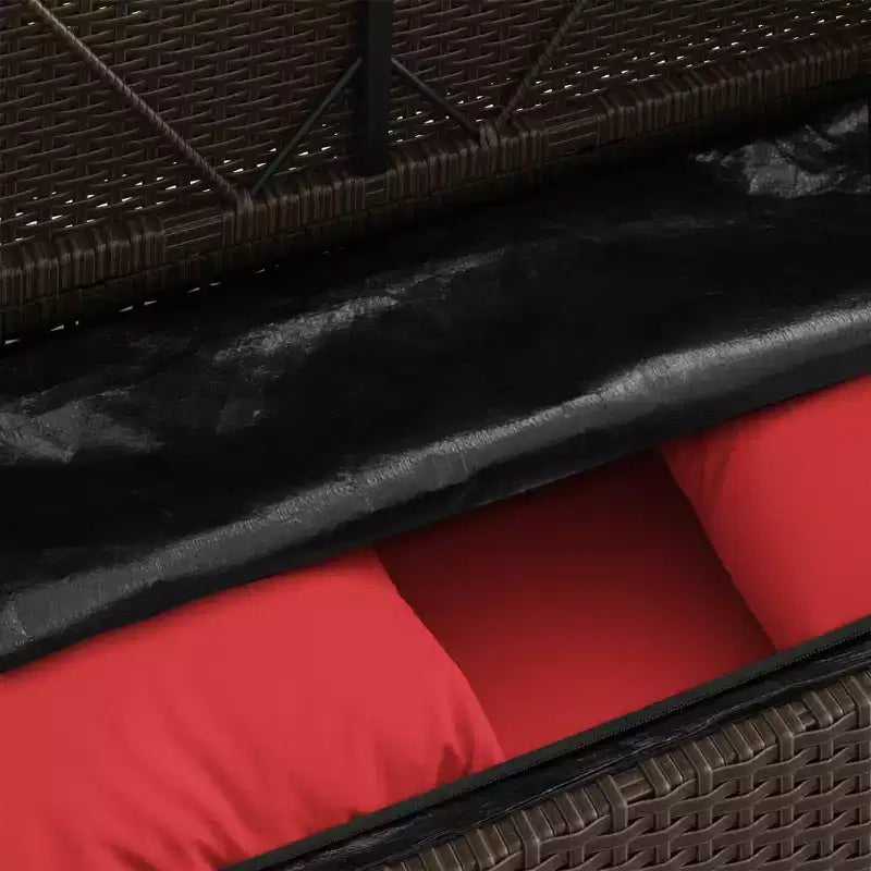 Banc de patio avec coussins, causeuse d'extérieur en rotin synthétique