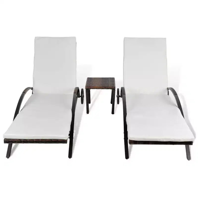 Chaises longues de patio, chaises longues d'extérieur, transats de jardin, poly rotin