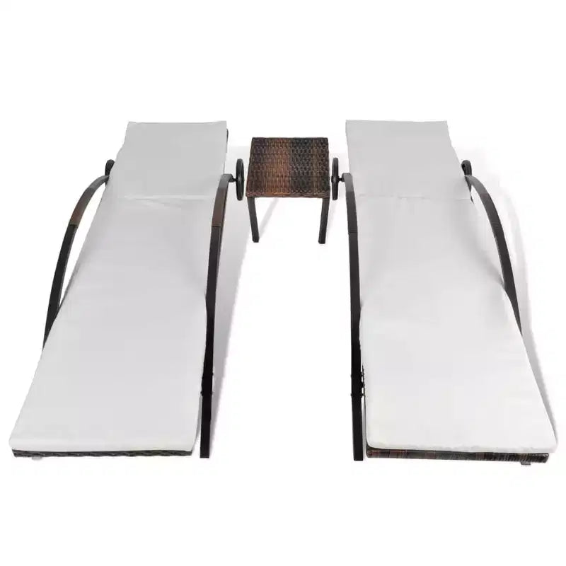 Chaises longues de patio, chaises longues d'extérieur, transats de jardin, poly rotin